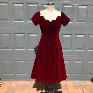 Vintage Niki Boutique red velvet dress